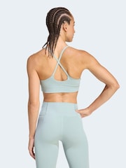 adidas Green All Me Light Support Rib Bra Long Line Bra - Image 2 of 8