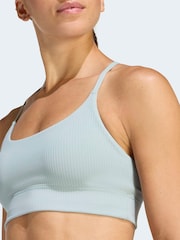 adidas Green All Me Light Support Rib Bra Long Line Bra - Image 5 of 8