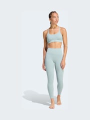 adidas Green All Me Light Support Rib Bra Long Line Bra - Image 6 of 8