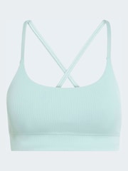adidas Green All Me Light Support Rib Bra Long Line Bra - Image 7 of 8