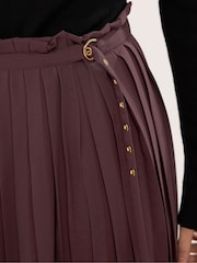 Star by Julien MacDonald Brown Buckle Detail Pleated Skirt - Image 4 of 6
