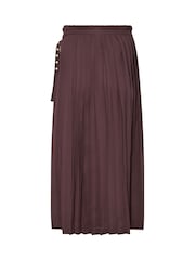 Star by Julien MacDonald Brown Buckle Detail Pleated Skirt - Image 6 of 6
