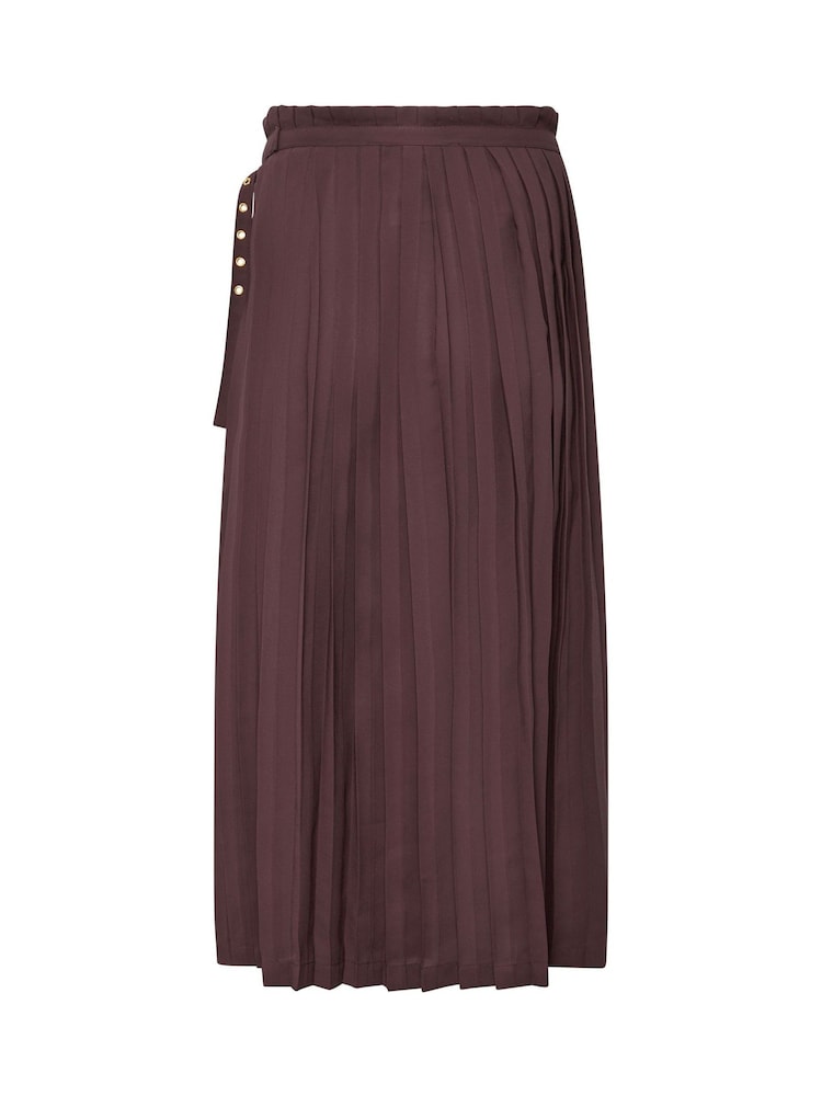 Star by Julien MacDonald Brown Buckle Detail Pleated Skirt - Image 6 of 6 Star by Julien MacDonald Brown Buckle Detail Pleated Skirt - Image 6 of 6