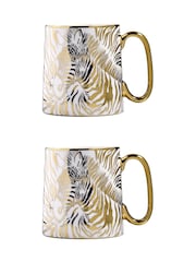 BIA International Set of 2 Gold Zebra Animal Mugs - Image 2 of 3