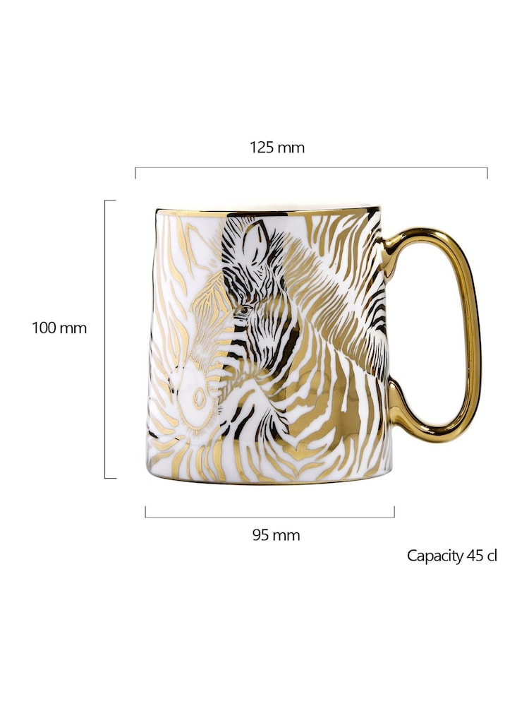BIA International Set of 2 Gold Zebra Animal Mugs - Image 3 of 3 BIA International Set of 2 Gold Zebra Animal Mugs - Image 3 of 3