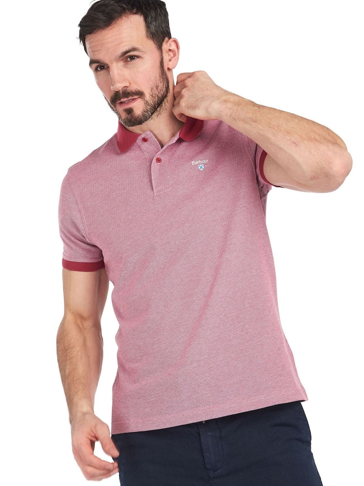 Barbour® Red 100% Cotton Mens Sports Polo Shirt - Image 1 of 4