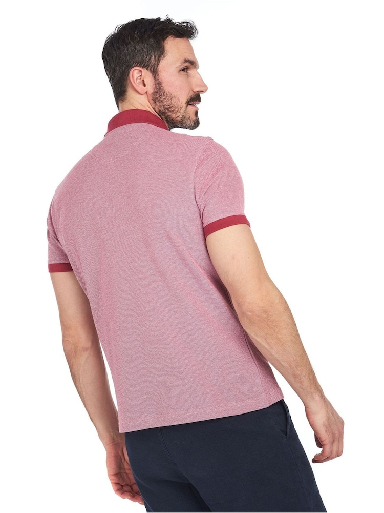 Barbour® Red 100% Cotton Mens Sports Polo Shirt - Image 2 of 4