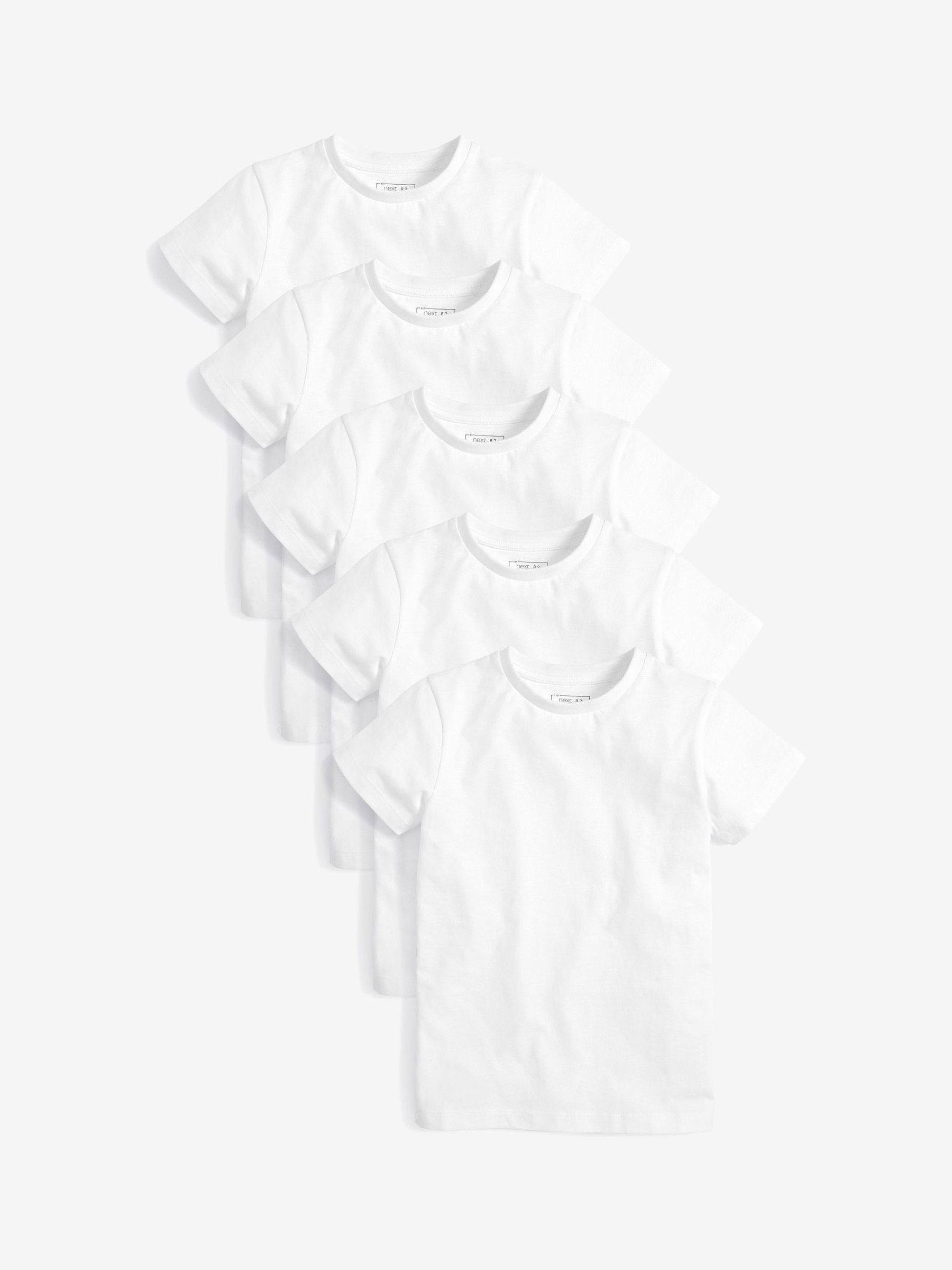Buy White Short Sleeve T-Shirts 5 Pack (3-16yrs) from Next USA Buy White Short Sleeve T-Shirts 5 Pack (3-16yrs) from Next USA