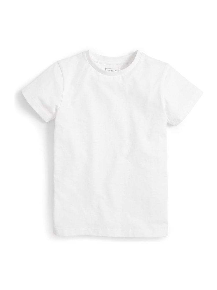 White Short Sleeve T-Shirts 5 Pack (3-16yrs) - Image 2 of 4