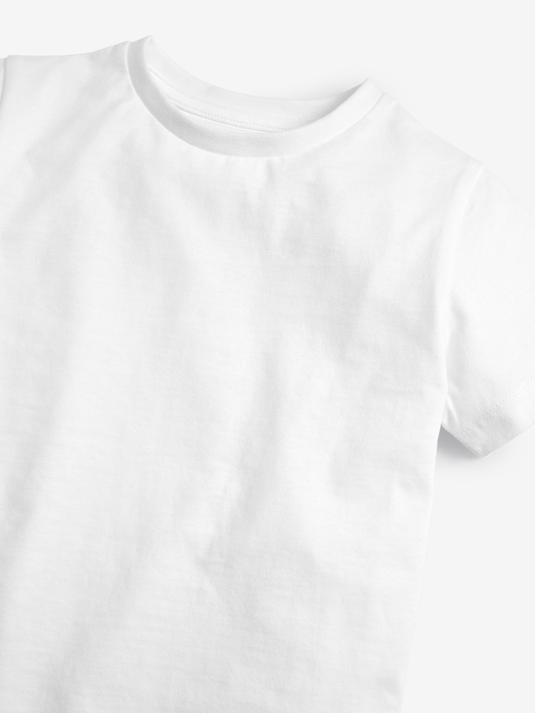 White Short Sleeve T-Shirts 5 Pack (3-16yrs) - Image 4 of 4 White Short Sleeve T-Shirts 5 Pack (3-16yrs) - Image 4 of 4