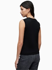 أسود - بلوفر بدون أكمام تصميم Imogen من القطن 100% من AllSaints - صورة 2 من 7