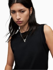 أسود - بلوفر بدون أكمام تصميم Imogen من القطن 100% من AllSaints - صورة 5 من 7