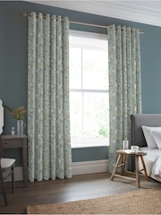 Laura Ashley Jade Green Summer Palace Made to Measure 100% Cotton Curtains - Image 1 of 5