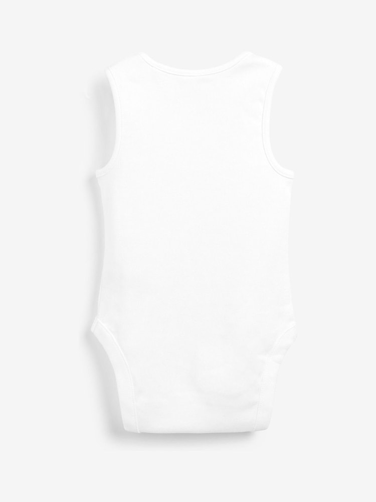 White 7 Pack Baby Vest Bodysuits - Image 3 of 6