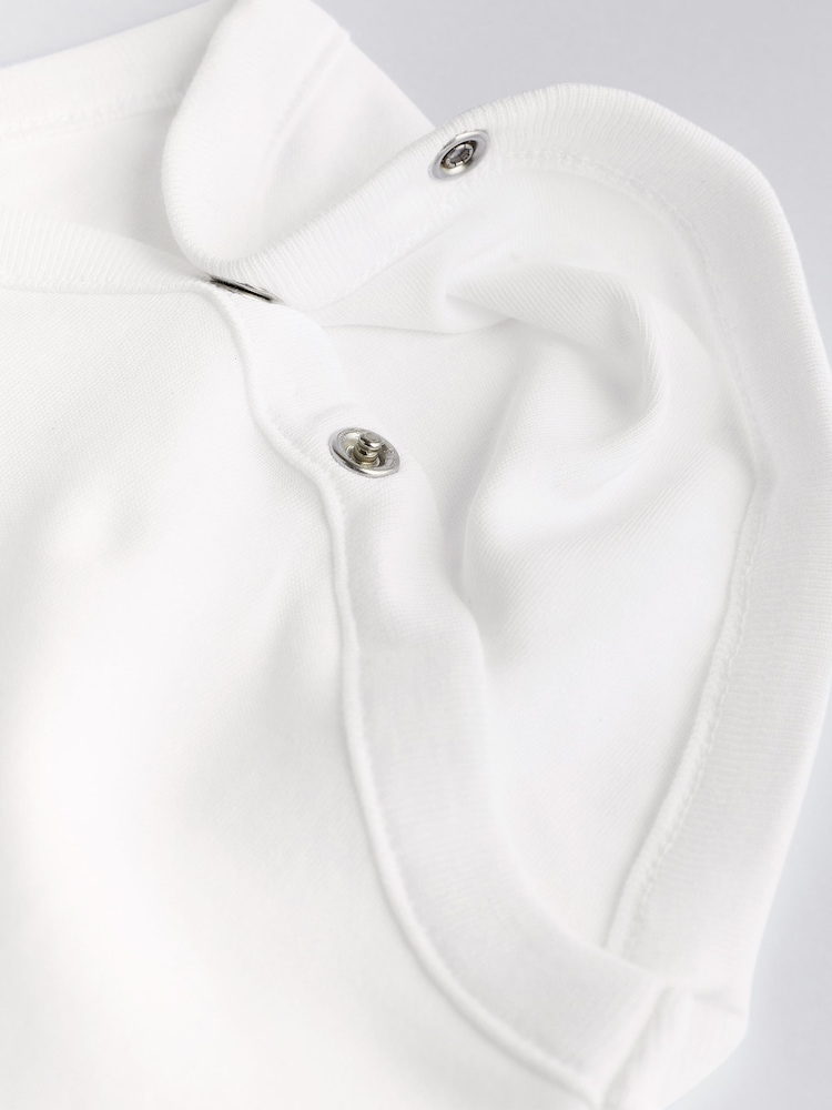 White 7 Pack Baby Vest Bodysuits - Image 4 of 6