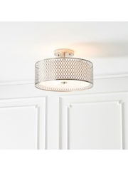 Gallery Home Silver Flush Ceiling Fitting Keela Ceiling Light - Image 1 of 7