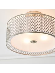 Gallery Home Silver Flush Ceiling Fitting Keela Ceiling Light - Image 4 of 7
