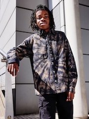 Black/Brown Tiedye Printed Overshirt (3-16yrs) - Image 2 of 9