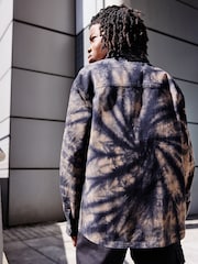 Black/Brown Tiedye Printed Overshirt (3-16yrs) - Image 3 of 9