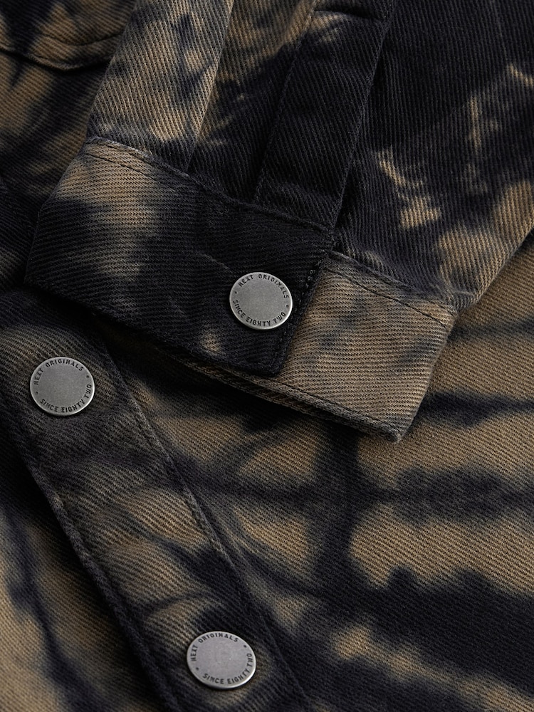 Black/Brown Tiedye Printed Overshirt (3-16yrs) - Image 9 of 9