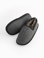 Charcoal Grey Closed Back Slippers - Image 3 of 7