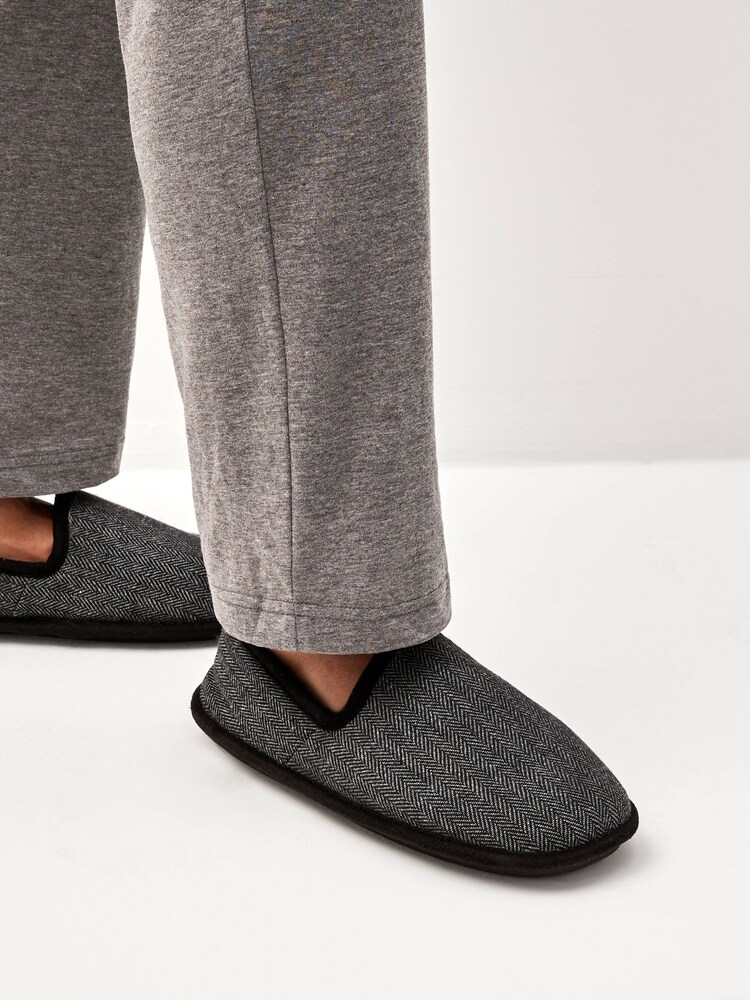 Charcoal Grey Closed Back Slippers - Image 7 of 7