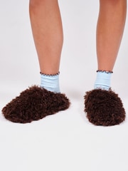 Loungeable Light Brown Cosy Mule Slippers - Image 1 of 4