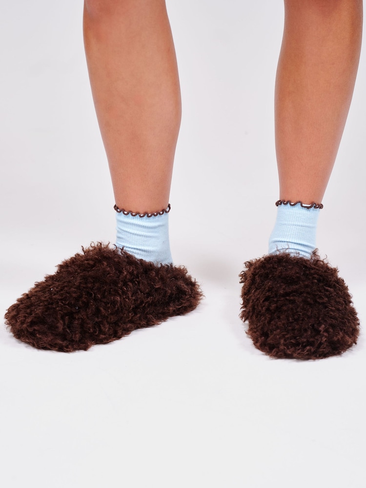 Loungeable Light Brown Cosy Mule Slippers - Image 1 of 4