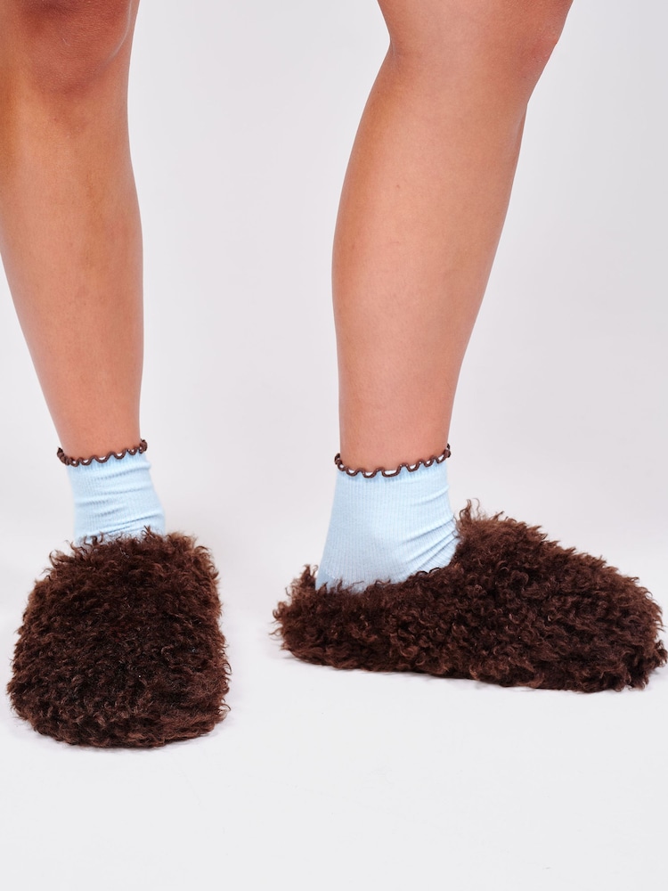 Loungeable Light Brown Cosy Mule Slippers - Image 2 of 4