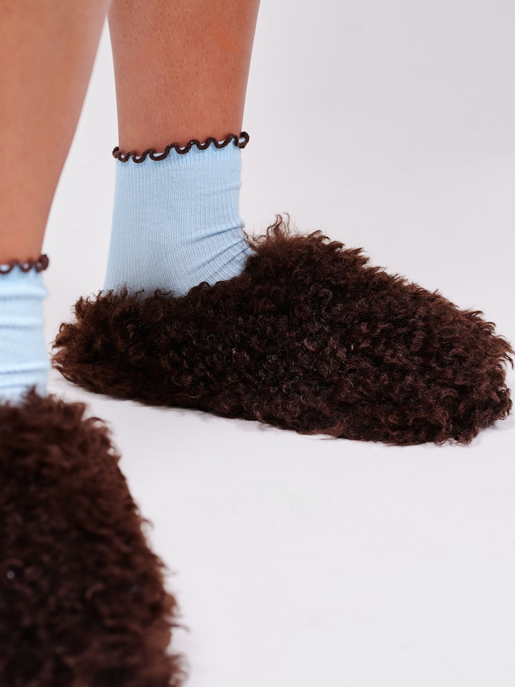 Loungeable Light Brown Cosy Mule Slippers - Image 4 of 4