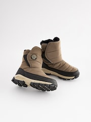 Taupe Natural Warm Lined Quilted Snow Boots - Image 6 of 6