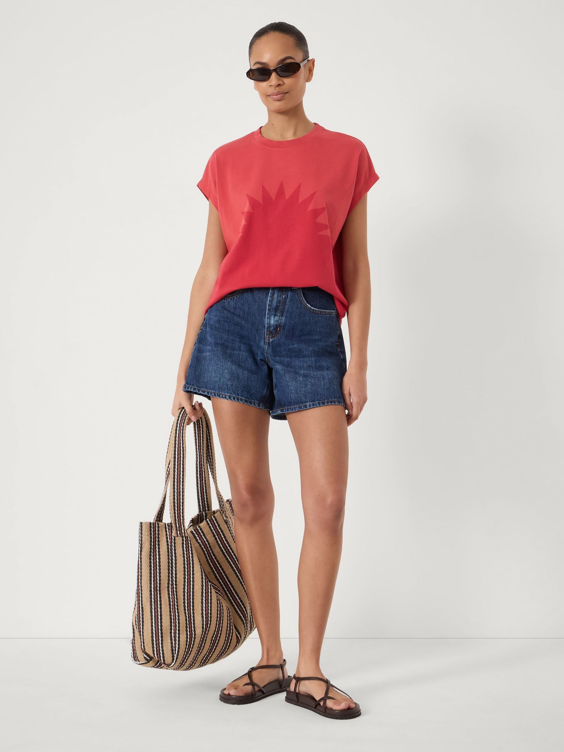 Buy Hush Ruby Red Sunburst Graphic Sleeveless T-Shirt from the