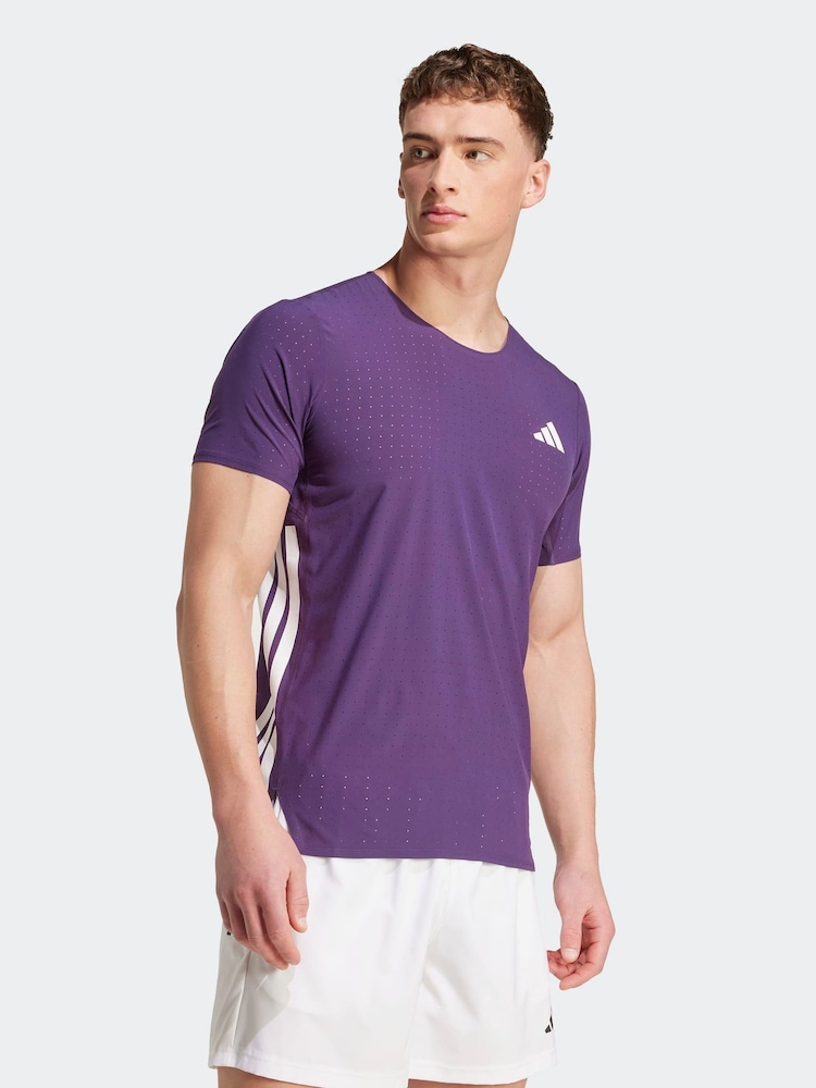 adidas Purple Adizero Running T-Shirt - Image 1 of 6 adidas Purple Adizero Running T-Shirt - Image 1 of 6