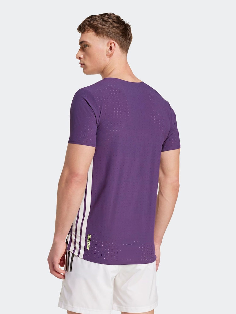 adidas Purple Adizero Running T-Shirt - Image 2 of 6 adidas Purple Adizero Running T-Shirt - Image 2 of 6