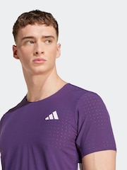 adidas Purple Adizero Running T-Shirt - Image 4 of 6