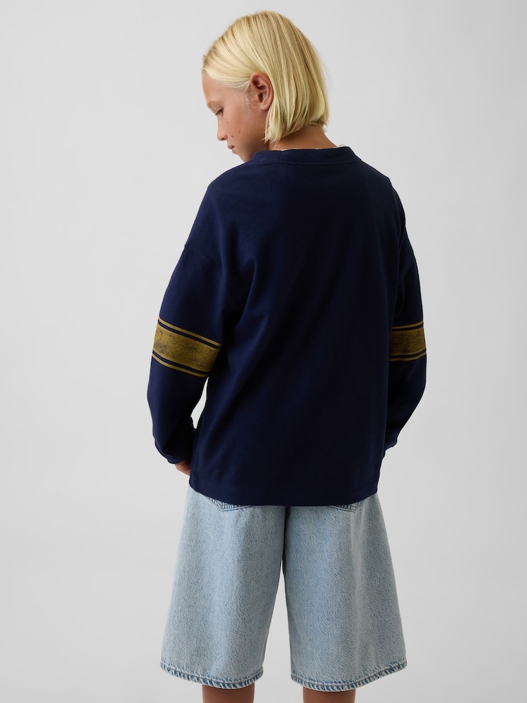 Gap Navy Heavyweight Oversized Graphic T-Shirt (4-13yrs) - Image 2 of 5 Gap Navy Heavyweight Oversized Graphic T-Shirt (4-13yrs) - Image 2 of 5