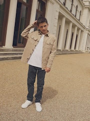 Neutral Plain 100% Cotton Overshirt (3-16yrs) - Image 2 of 6
