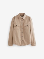 Neutral Plain 100% Cotton Overshirt (3-16yrs) - Image 4 of 6