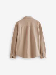 Neutral Plain 100% Cotton Overshirt (3-16yrs) - Image 5 of 6