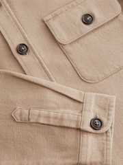 Neutral Plain 100% Cotton Overshirt (3-16yrs) - Image 6 of 6