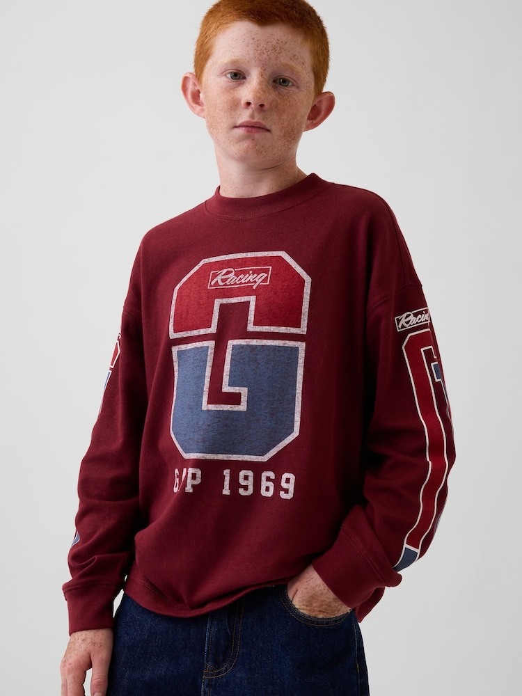 Gap Red Heavyweight Oversized Graphic T-Shirt (4-13yrs) - Image 1 of 5