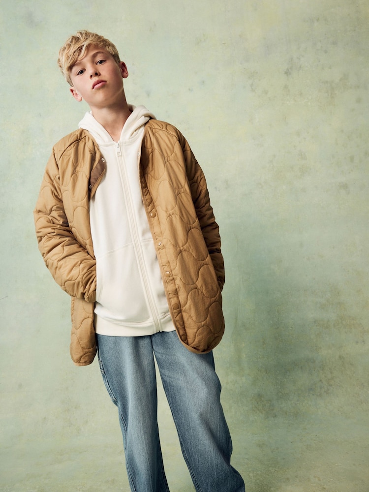 Коричневый - Quilted Bomber Shacket (3-16yrs) - Изображение 1 из 4
