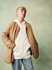 Коричневый - Quilted Bomber Shacket (3-16yrs) - Изображение 2 из 4