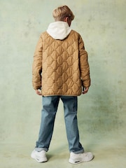 Коричневый - Quilted Bomber Shacket (3-16yrs) - Изображение 3 из 4