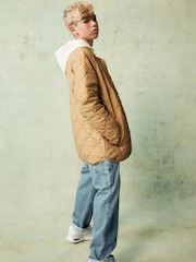 Коричневый - Quilted Bomber Shacket (3-16yrs) - Изображение 4 из 4