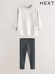 Grau - Set aus Langarm-Oberteil und Leggings (3M.–7J.) - Bild 5 von 5