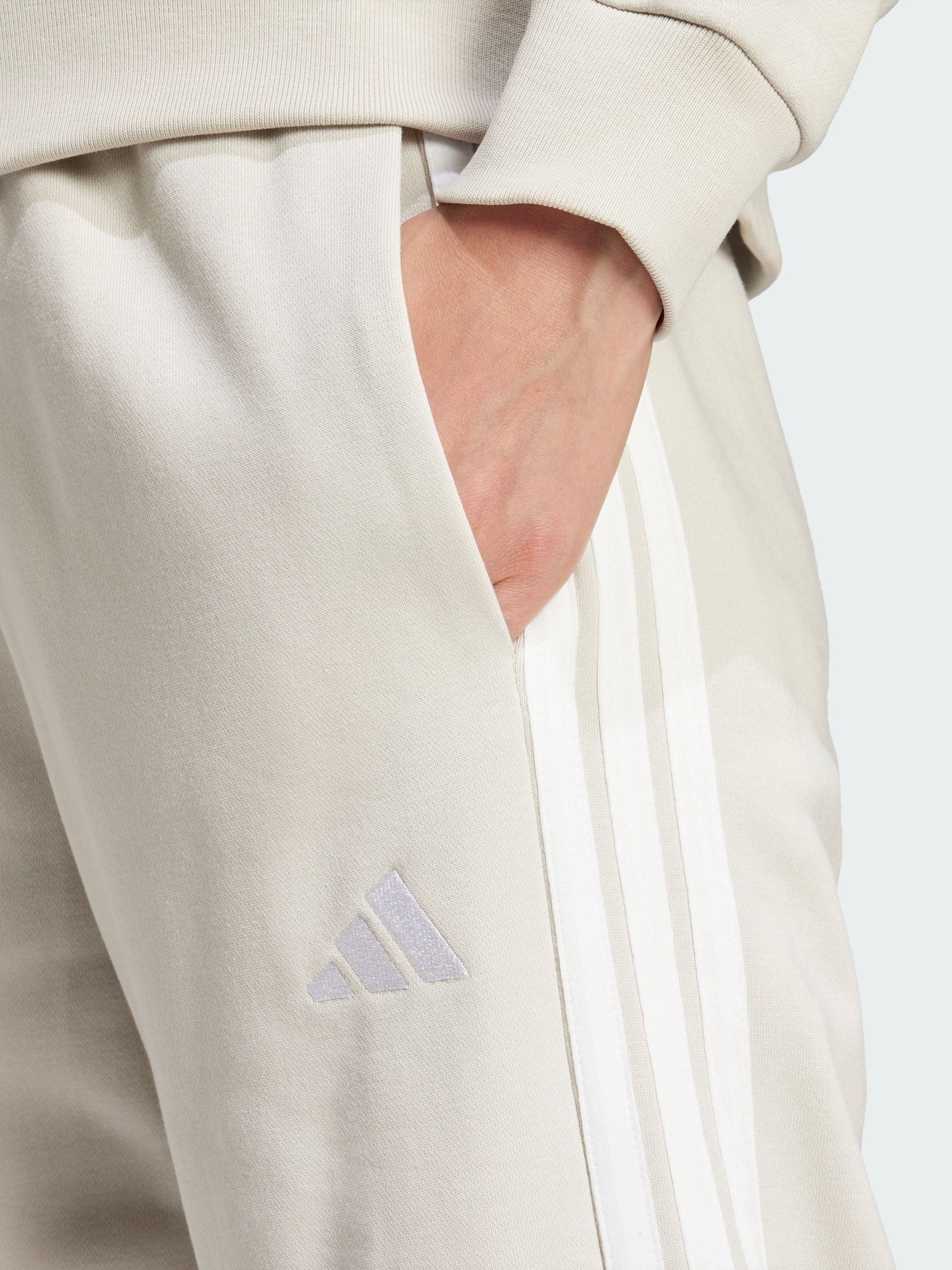 Buy adidas Cream Essentials 3-Stripes Open Hem French Terry