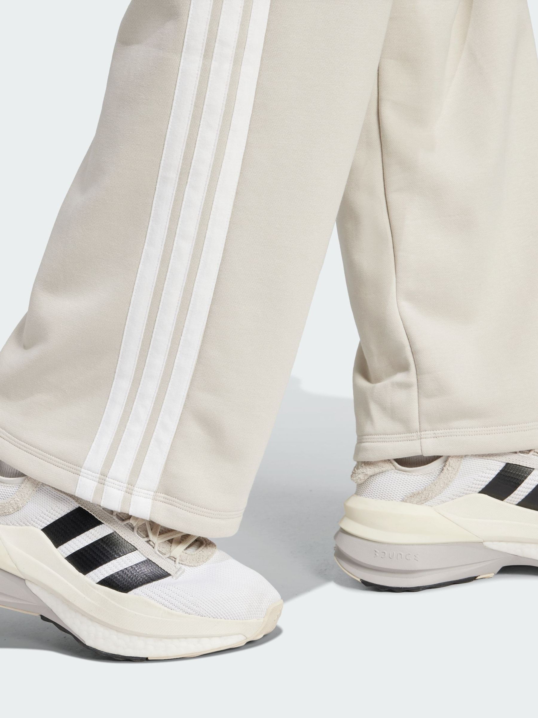 Buy adidas Cream Essentials 3-Stripes Open Hem French Terry