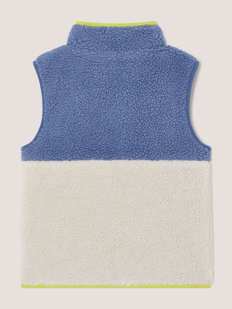 Monsoon Blue Colourblock Borg Fleece Gilet - Image 2 of 3