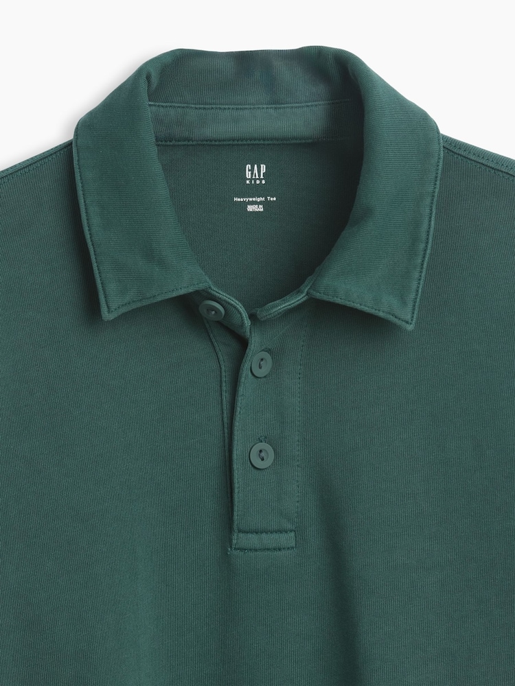 Gap Green Heavyweight Relaxed Polo Shirt (4-13yrs) - Image 5 of 5 Gap Green Heavyweight Relaxed Polo Shirt (4-13yrs) - Image 5 of 5